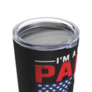Fearless Warrior: 20oz Military Design Tumbler - Dad, Papa, and Veteran - Unshakable Strength!