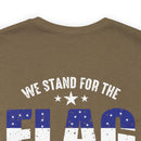 We Stand, We Kneel: Military Design T-Shirt Honoring Flag and Fallen Heroes