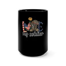 Share Your Love for Our Soldiers with the 15oz Military Design Black Mug: Support Our Troops Edition