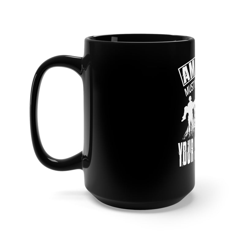 Remembering Our Heroes: 15oz Black Military Design Mug - America Must Never Forget Your Sacrifices