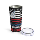 On This Veterans Day: Remembering the Service 20oz Military Design Tumbler - Black Background