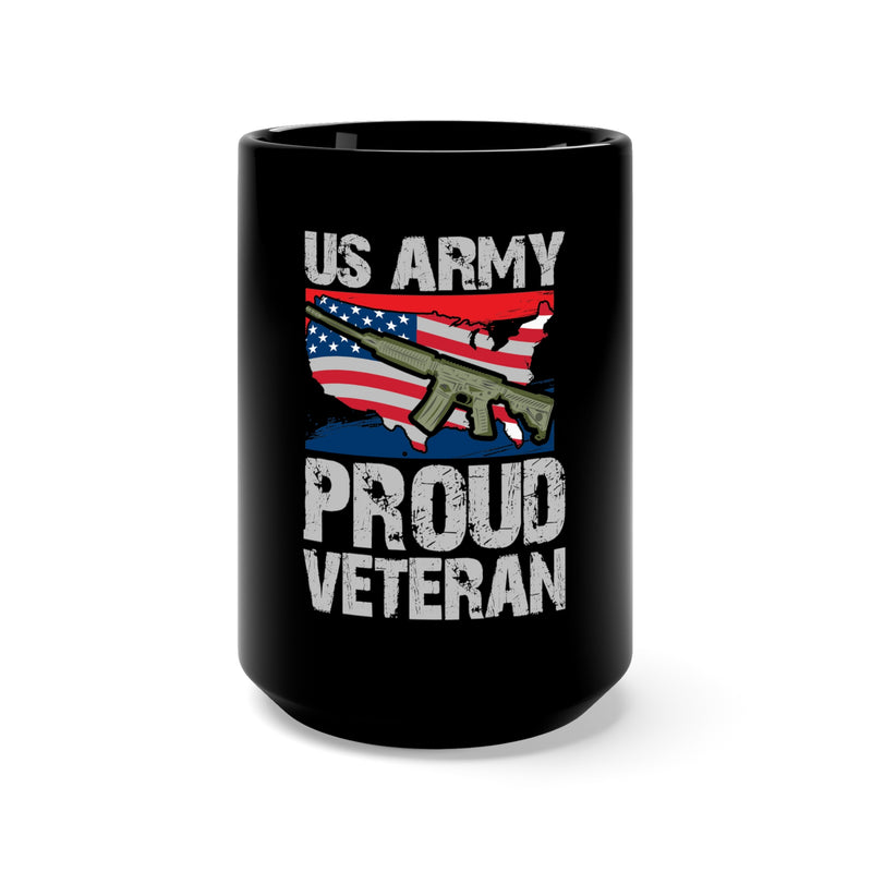 Proud U.S. Army Veteran: 15oz Military Design Black Mug - Honor Your Service with Pride!