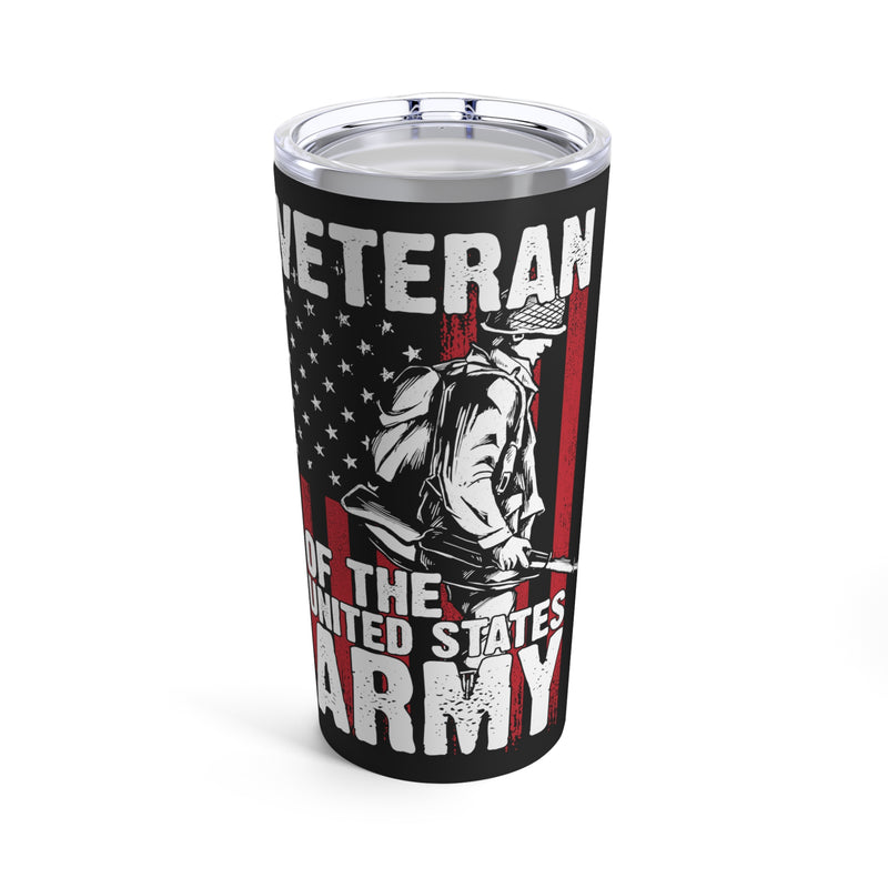 Veteran of the United States Army - 20oz Black Military Design Tumbler