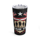 Thank You 20oz Military Design Tumbler - Black Background