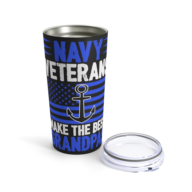 Navy Veterans: Best Grandpas in Black - 20oz Military Design Tumbler