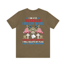 Patriotic Allegiance: Military Design T-Shirt - 'I Am a U.S. Veteran - Believer in God, Family, and Country - Proudly Saluting My Flag'