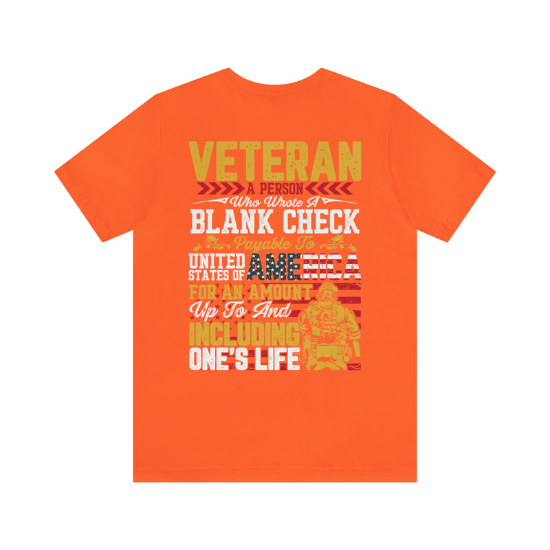 Blank Check Warriors: Honoring the Veteran - Military Design T-Shirt