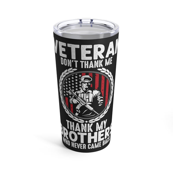 Honoring Our Fallen Heroes: 20oz Black Military Design Tumbler - Remembering the Sacrifice of Veterans and Their Comrades