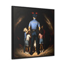 A Shield Against the Darkness Framed Canvas
