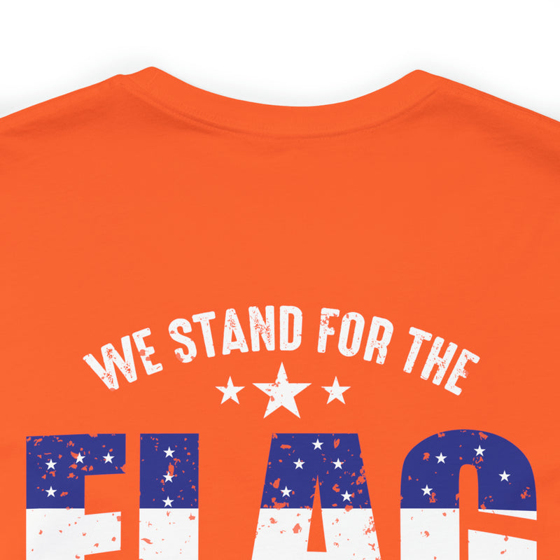 We Stand, We Kneel: Military Design T-Shirt Honoring Flag and Fallen Heroes