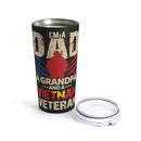 Proud Patriarch: 20oz Military Design Tumbler for Vietnam Veteran Dads and Grandpas