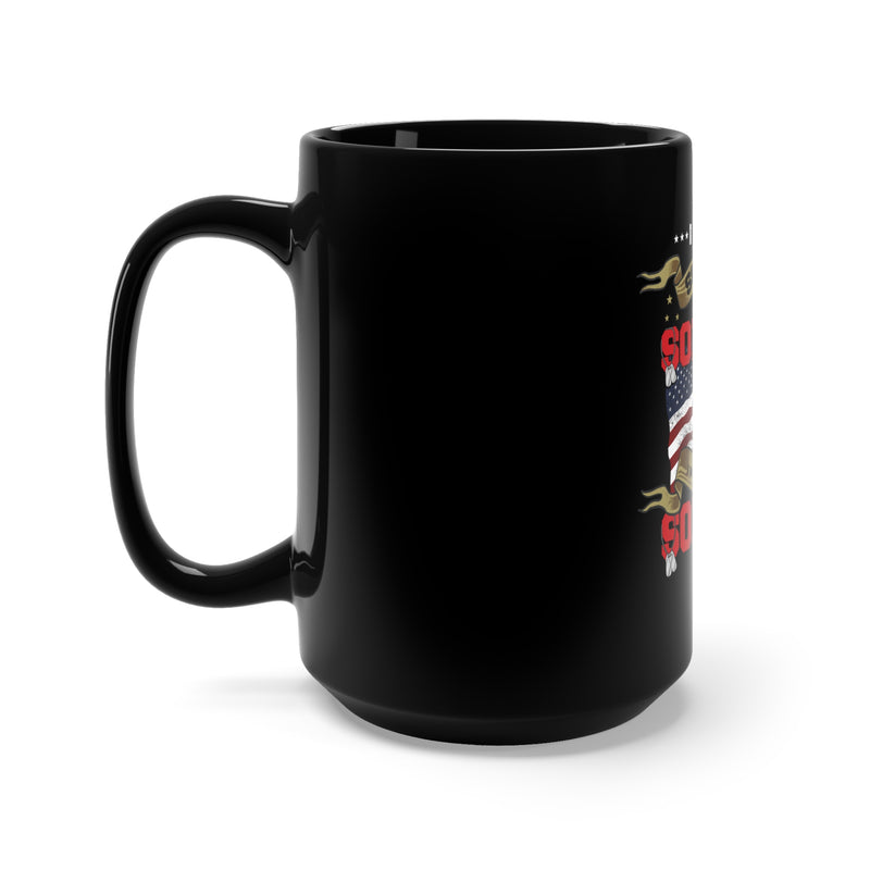 Eternal Soldier: 15oz Military Design Black Mug for the Unwavering Warriors