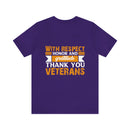Respect, Honor & Gratitude: Thank You, Veterans" Military Design T-Shirt