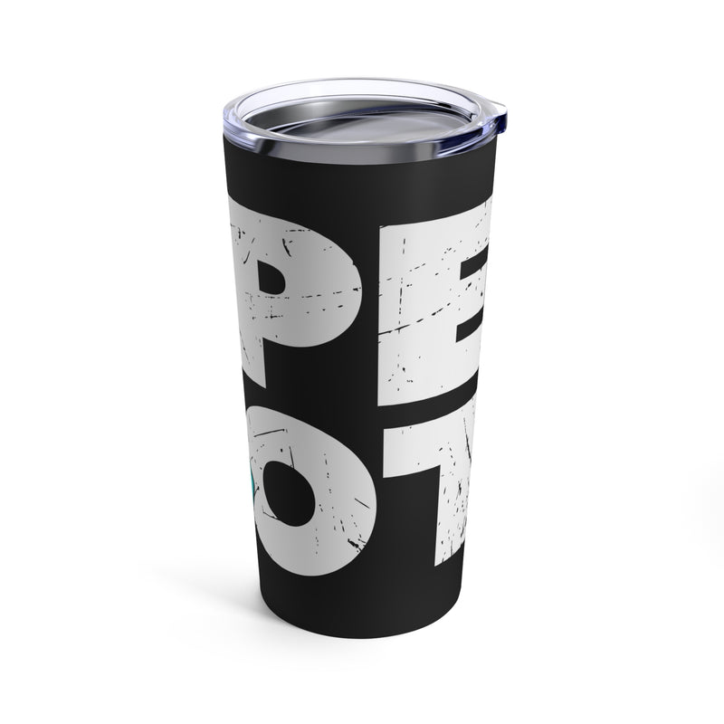 Elevating Mental Health: 20oz Tumbler with Black Background and 'PTSD Mental Health Awareness - Teal Ribbon