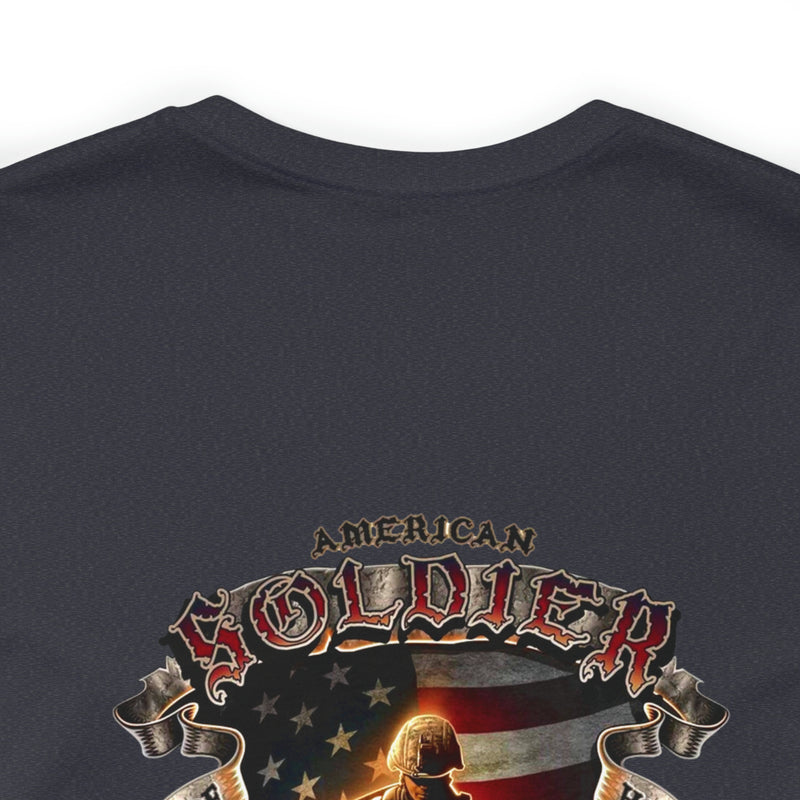 Defenders of Freedom: Military T-Shirt with 'American Soldier - Land Of The Free' Design