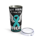 Unyielding Strength: 20oz Tumbler with Black Background and 'Survivor - PTSD Awareness' Design