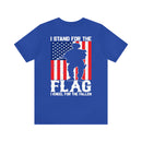 Patriotic Tribute: 'I Stand for the Flag, I Kneel for the Fallen' Military Design T-Shirt