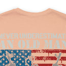 Unyielding Valor: 'Never Underestimate an Old Man Who Defended Your Country' US Veteran Military Design T-Shirt