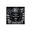No surrender black flag skull sticker