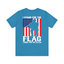 Patriotic Tribute: 'I Stand for the Flag, I Kneel for the Fallen' Military Design T-Shirt