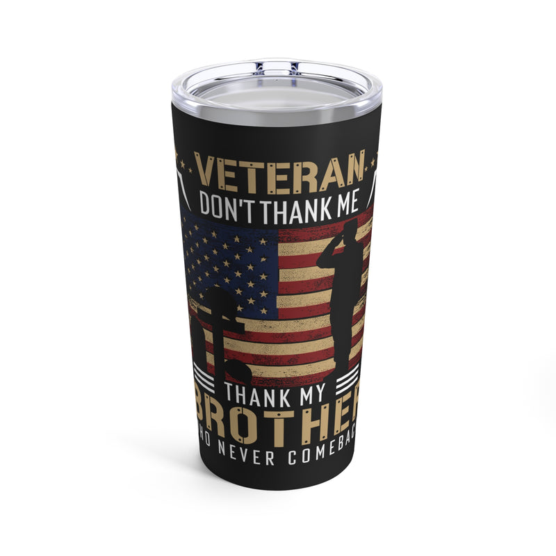 Remembering the Fallen: 20oz Black Military Design Tumbler - Honoring Veterans and Their Sacrifice