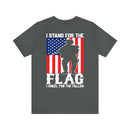 Patriotic Tribute: 'I Stand for the Flag, I Kneel for the Fallen' Military Design T-Shirt