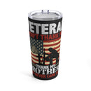 Never Forgotten: 20oz Black Military Design Tumbler - Honoring Veterans and Their Fallen Comrades