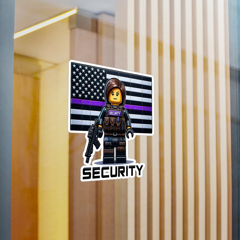 Block Security Female Thin Purple Line Sticker