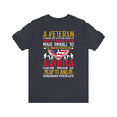 Sacrifice for Our Nation: Military Design T-Shirt - The Veteran's Blank Check to America