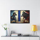 Bound by Honor: A Thin Line Against Evil Framed Canvas