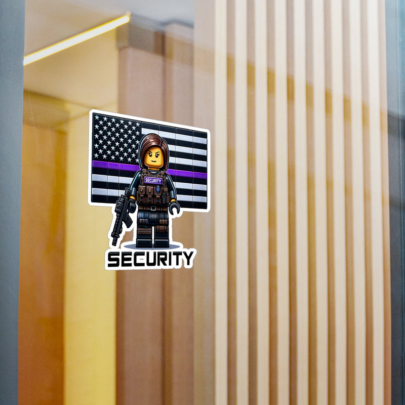 Block Security Female Thin Purple Line Sticker