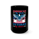 Patriotism and Service: 15oz Black Military Design Mug - 'American by Birth, Veteran by Choice'