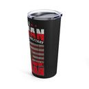 Fierce and Fearless: 20oz Black Military Design Tumbler - 'Woman Warrior, Military Service, Veteran Pride'