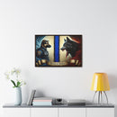 Bound by Honor: A Thin Line Against Evil Framed Canvas