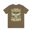 Unwavering Patriotism: Veteran Don't Think I Won't Suit Up Again Military Design T-Shirt Defending Our Flag Against Terrorism