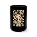 Retired Badass: 15oz Military Design Black Mug - Embrace the Coolness of a Veteran's Legacy