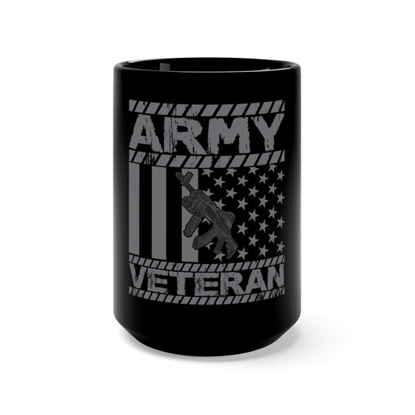 Army Veteran 15oz Military Design Black Mug - Saluting the Bravery and Sacrifice!