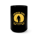 Proudly Served: 15oz Black Military Design Mug - America Army Veteran
