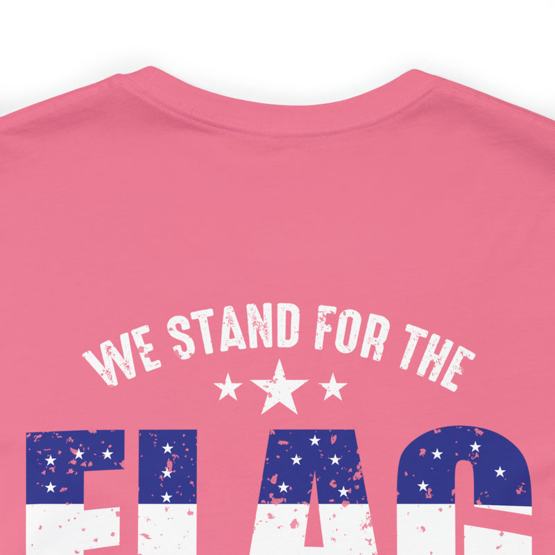 We Stand, We Kneel: Military Design T-Shirt Honoring Flag and Fallen Heroes