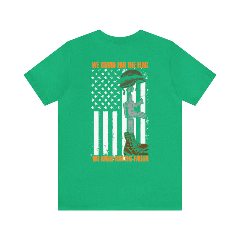 United in Resilience: Military T-Shirt with 'We Stand for the Flag' Design