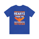 Brave Hearts Never Back Down: Military Design T-Shirt Honoring Veterans' Bravery