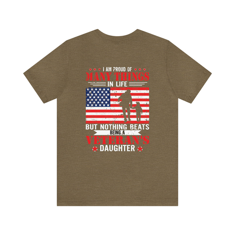 Proud Daughter of a Veteran: Military Design T-Shirt Celebrating Family Legacy