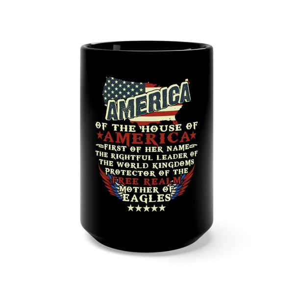 America of the House of America 15oz Military Design Black Mug - Embrace the Spirit of Freedom and Greatness!