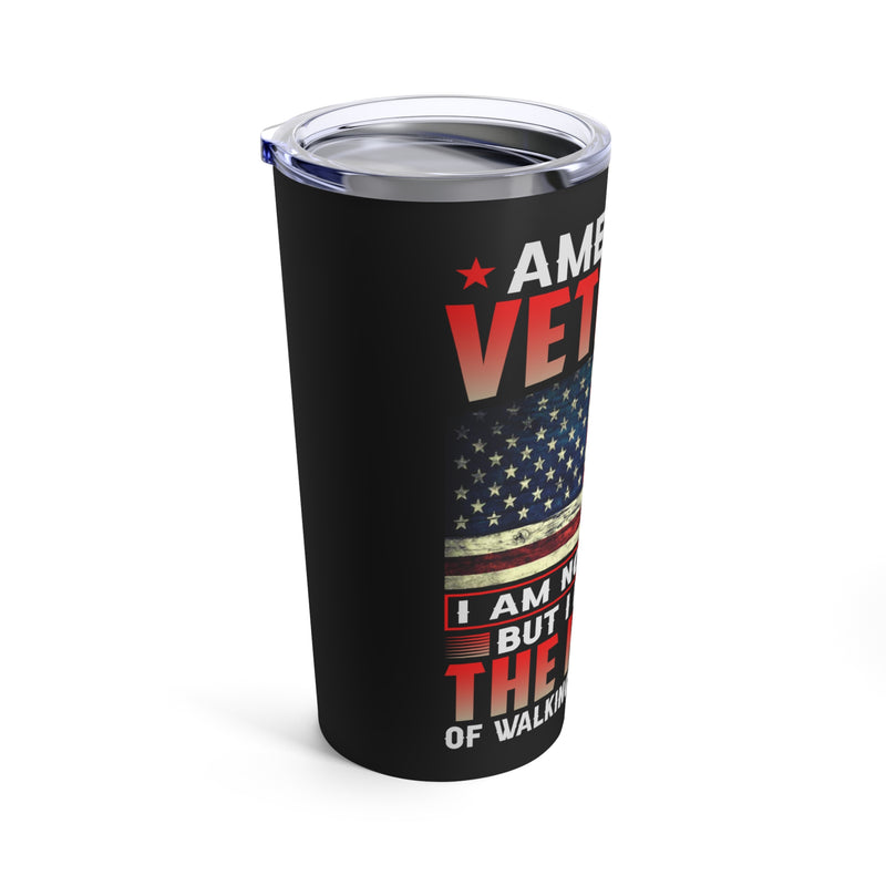Honorable Journey: 20oz Military Design Tumbler - American Veteran - Walking Beside Heroes with Gratitude and Respect!