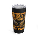 Strong Support: Behind Every Veteran is Their Family - 20oz Military Design Tumbler in Black