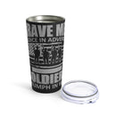 Triumph in Adversity: 20oz Black Military Design Tumbler - Celebrating Brave Soldiers