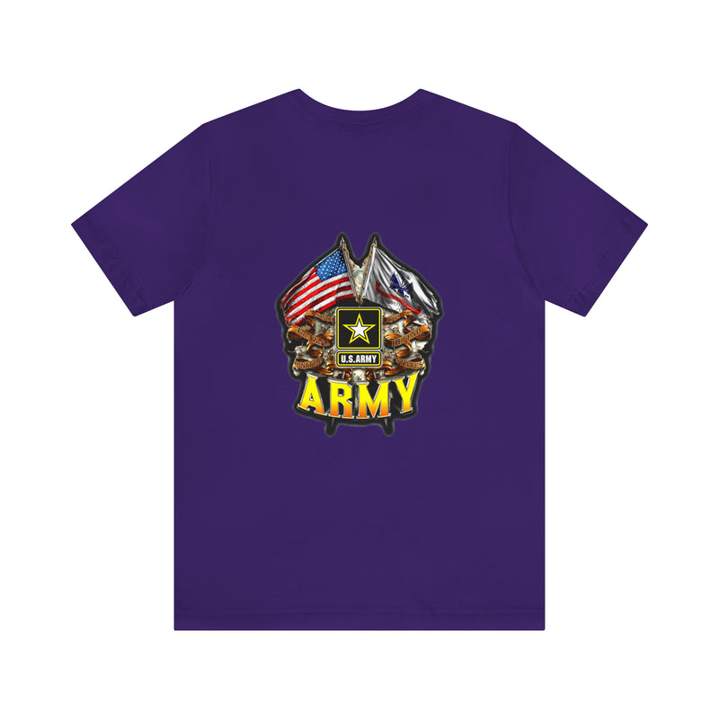 Patriotic Valor: Military T-Shirt with 'Double Flag Eagle U.S. ARMY' Design