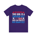 Fierce and Fiery: Military Design T-Shirt - 'Warning: This Girl is a Smoking Hot Veteran and Can Protect Herself!'