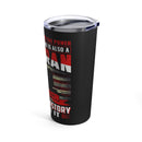 Resilient and Legendary: 20oz Black Military Design Tumbler - Old Man Veteran Shaping American History