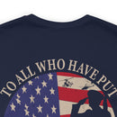 Saluting Sacrifice: Thank You to All Who Defend the Flag Military T-Shirt